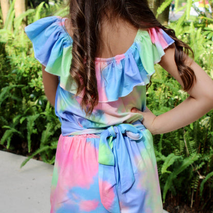 Limited Girls Pastel Tie Dye Shorts Jumpsuit Romper