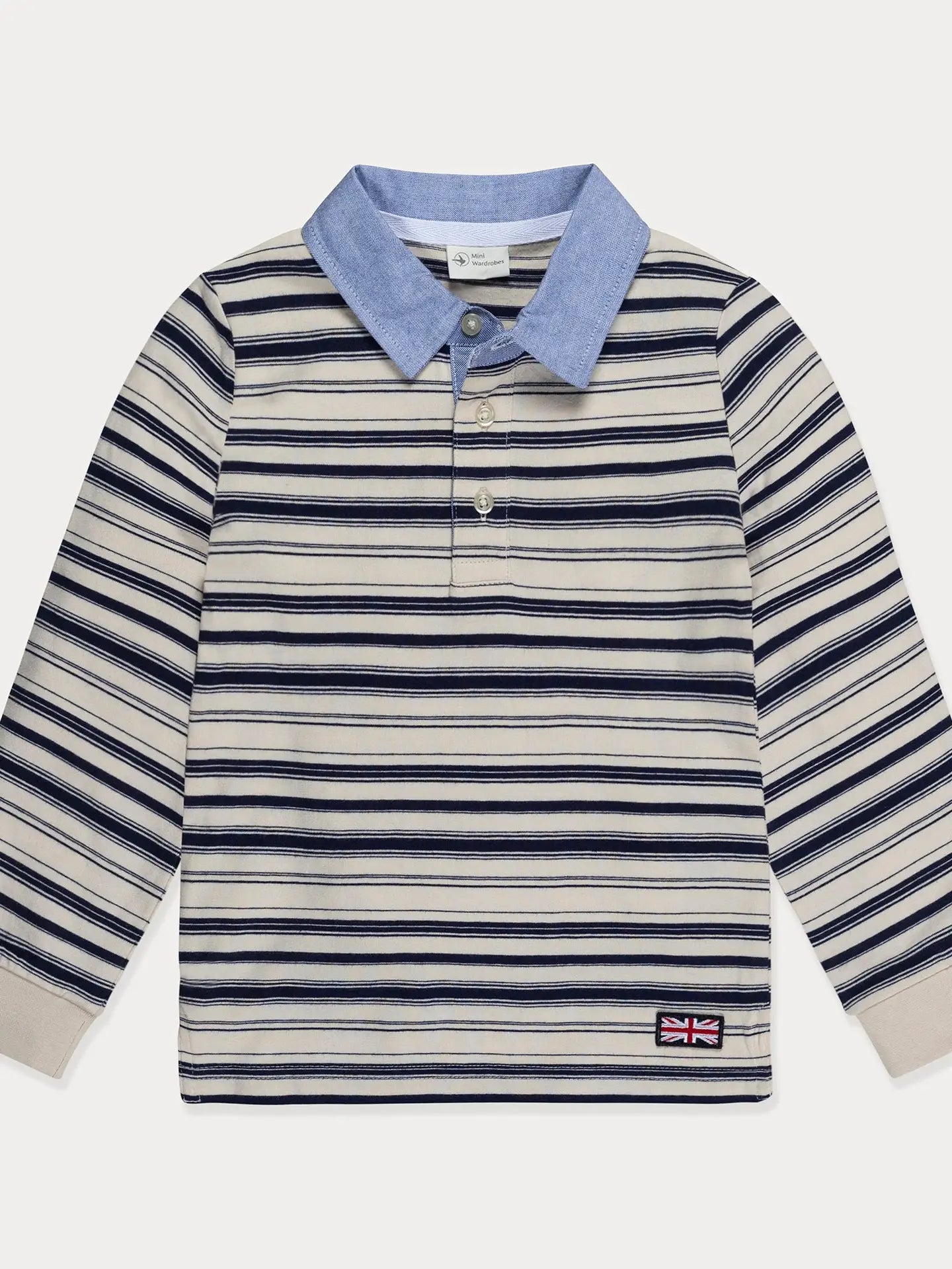 Toddler Boys Long Sleeve Polo Shirt, Cotton Striped Toddler Polo Shirt