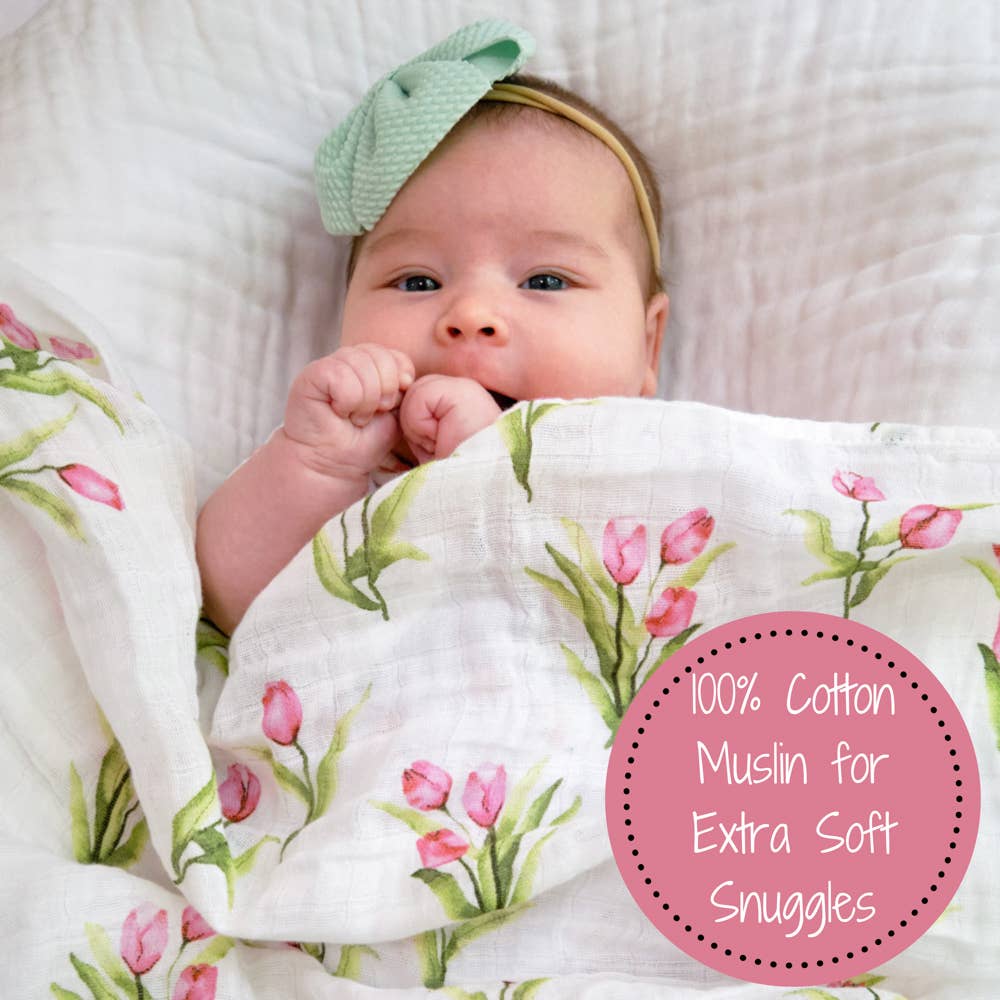 Tulip Garden Baby Swaddle Blanket