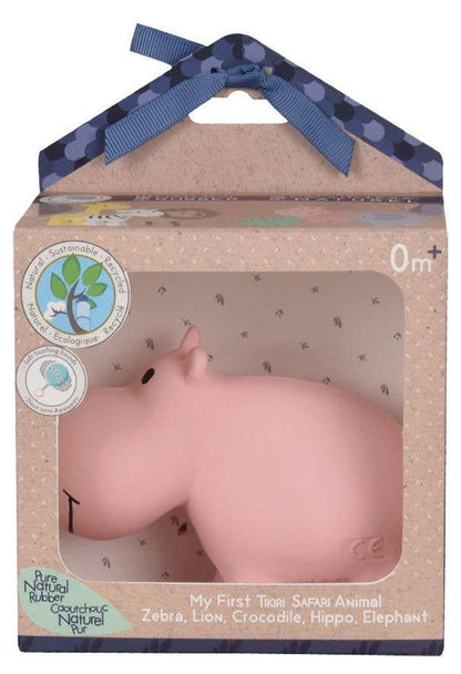 Hippo Natural Organic Rubber Teether, Rattle & Bath Toy