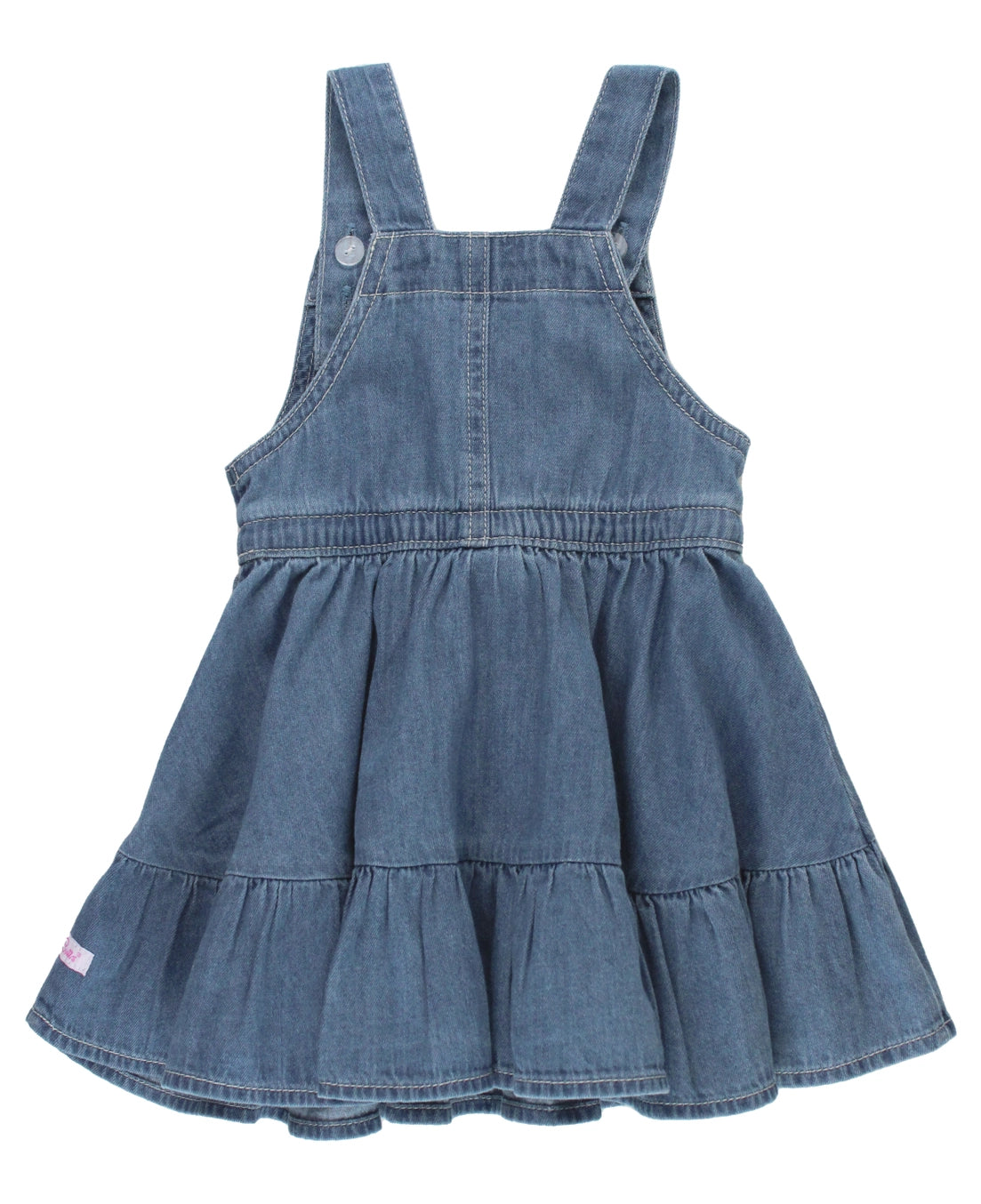 Ruffle Butts Light Wash Denim Overall Jumper Dress