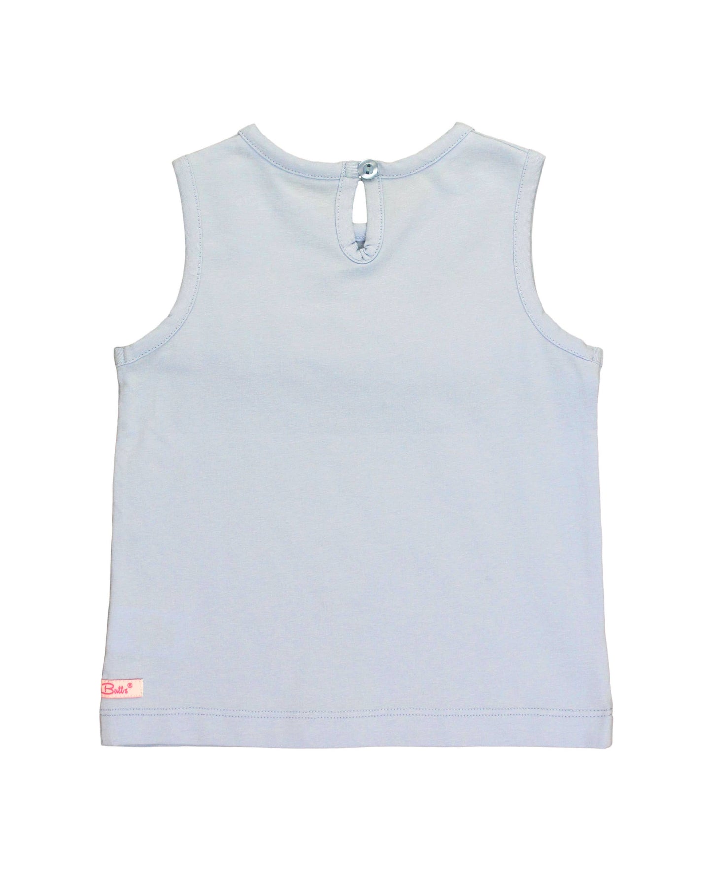 Windsurfer Blue Knit Ruffle Trim Tank