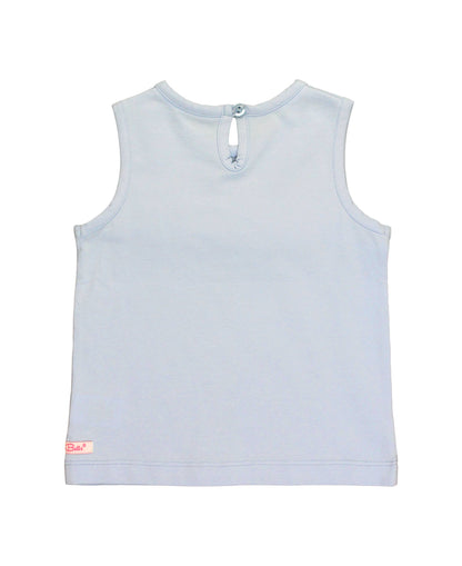 Windsurfer Blue Knit Ruffle Trim Tank