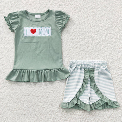 Girls I Love Mom Clothes Sets