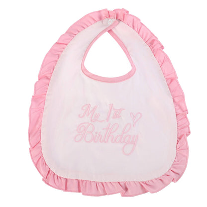 Pink 'My 1st Birthday' Bib