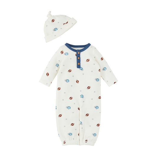 Mudpie Football Take Me Home Convertible Gown 0-3M